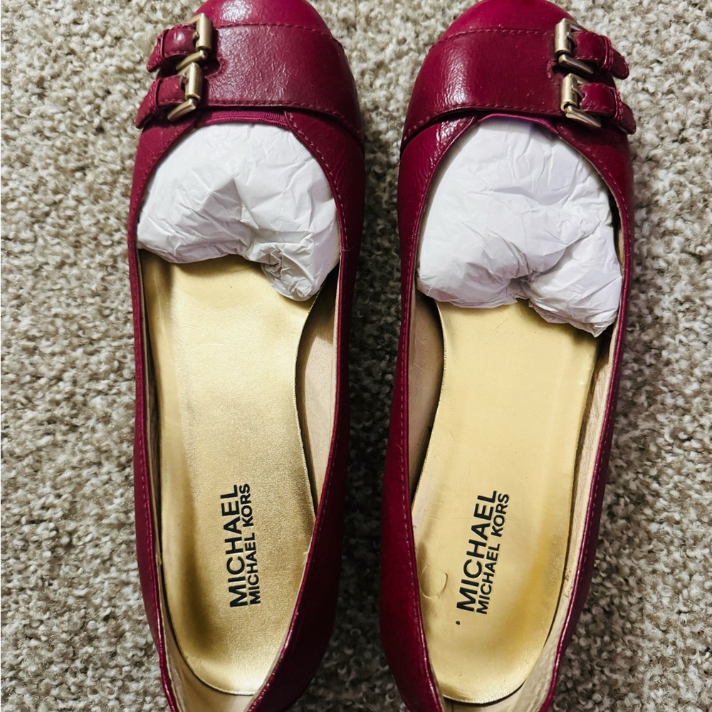 Michael Kors Women's Deep Red Loafers Size 8